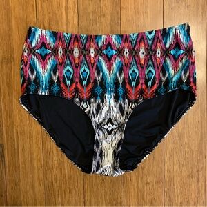 La Vie en Rose Colourful Geometric High-Waisted Bikini Bottom